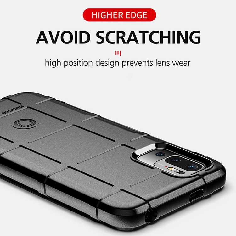 Shock-proof Rugged Square Grid Texture TPU Shell Case for Xiaomi Redmi Note 10 5G / Poco M3 Pro 5G / 4G - Black-7