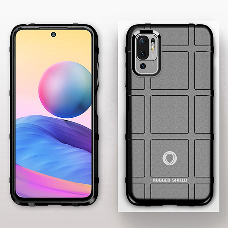 Shock-proof Rugged Square Grid Texture TPU Shell Case for Xiaomi Redmi Note 10 5G / Poco M3 Pro 5G / 4G - Black-18