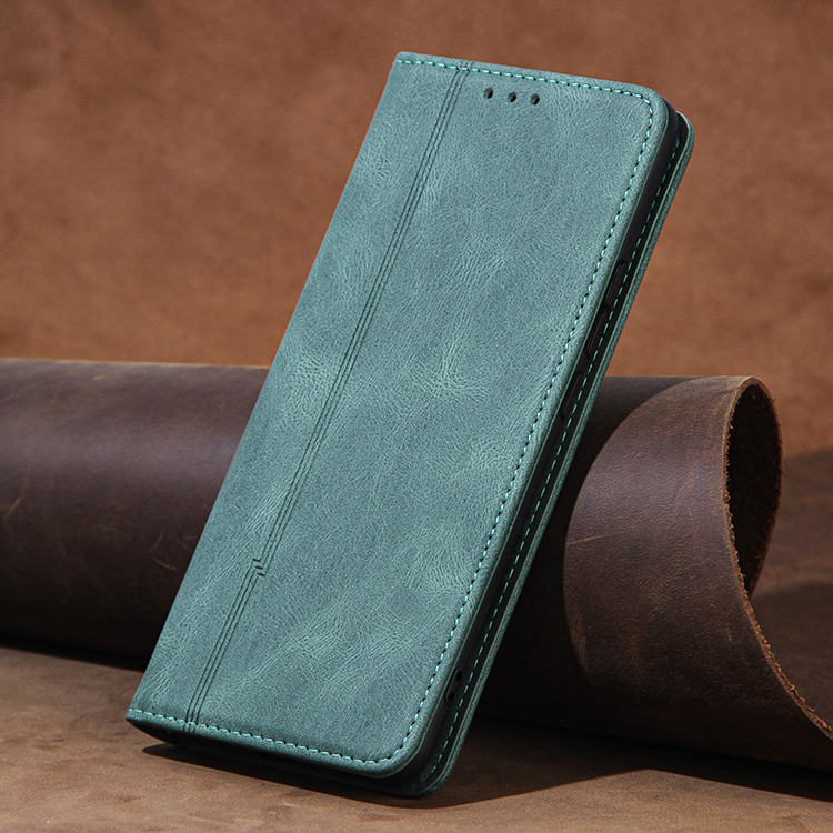 Lignes de Skin Feeling en Cuir Portefeuille de Protection du Portefeuille Pour Xiaomi Mi 11 - le Noir