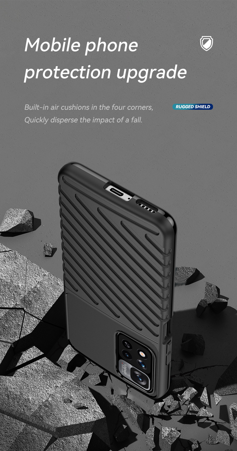 Twill Series Twill Texture Anti-fingerprint TPU Soft Shock Anti-Scratch Coperchio Protettivo Per Xiaomi Redmi Note 11 Pro 5G (cina) (mediatek)/nota 11 Pro+ 5G - Nero