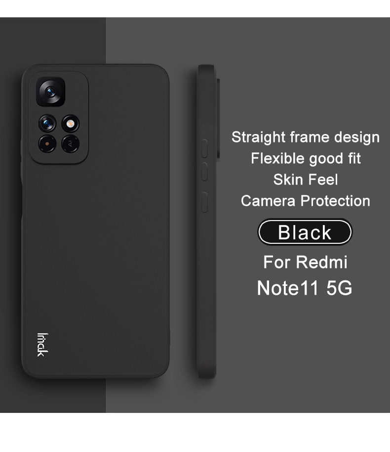 IMAK UC-4 Serie Protección de Caída Frince Soft TPU Case de Teléfono Protector Para Xiaomi Redmi Nota 11 5G (China) (mediatek)/nota 11T 5g/nota 11S 5G - Negro