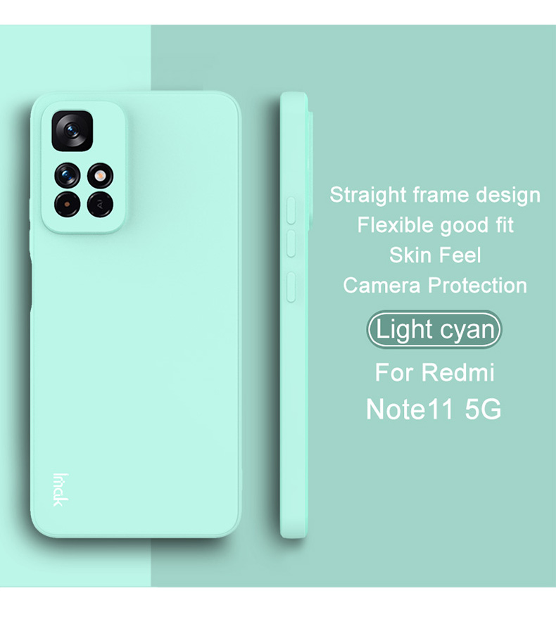 IMAK UC-4 Série Drop Protection Cadre Droit Soft TPU TPU Coire de Téléphone de Protection Pour Xiaomi Redmi Note 11 5G (chine) (mediatek) / Note 11T 5G / Note 11S 5G - le Noir