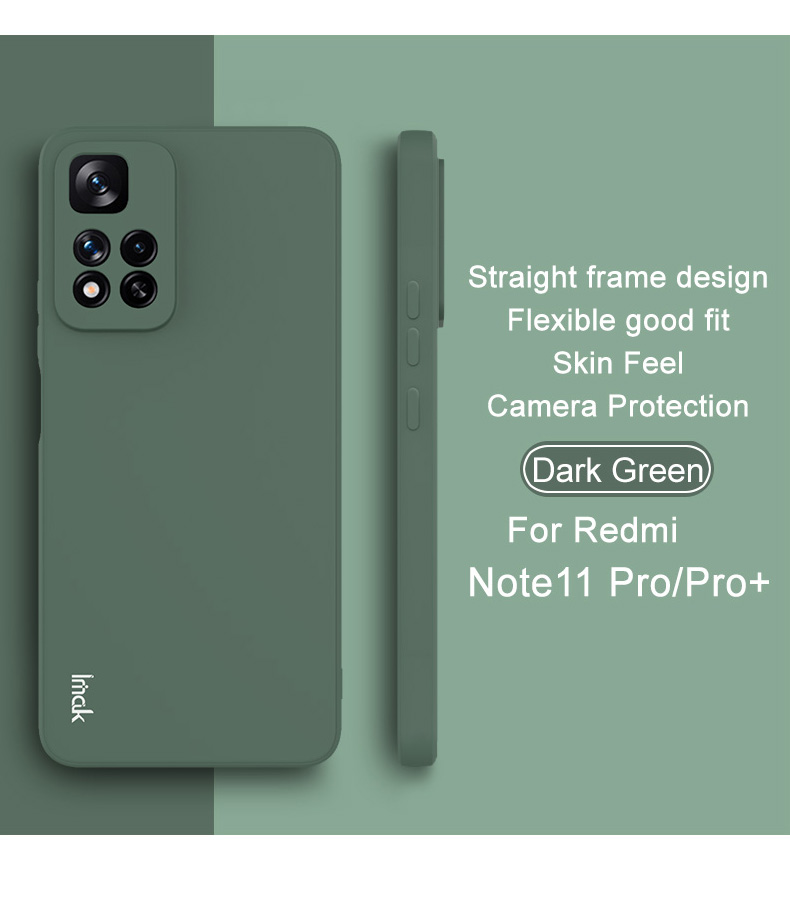 IMAK UC-4 Serie Marco Recto Diseño Anti-Scratch Absorbente Soft TPU Caso de Protección Para Xiaomi Redmi Note 11 Pro+ 5G/Redmi Note 11 Pro 5G (China) (mediatek) - Negro