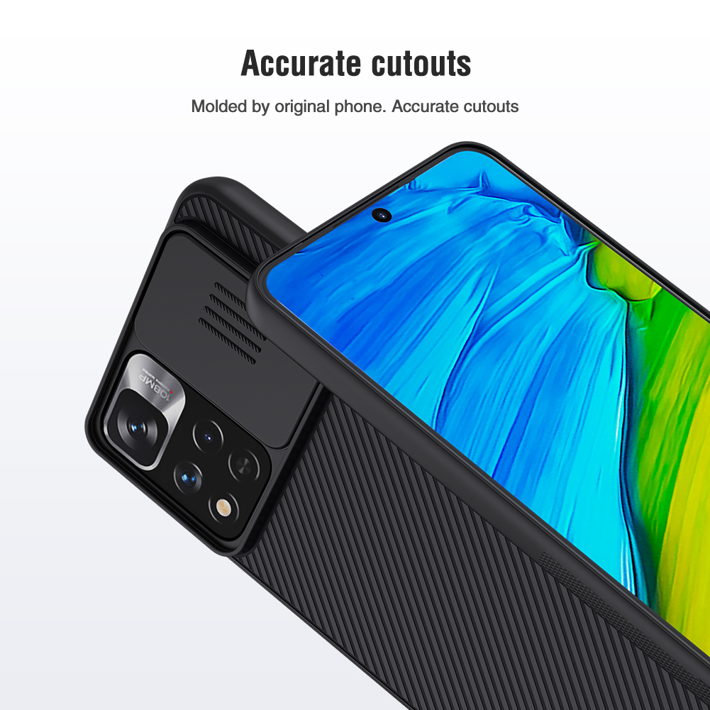 Nillkin Camshield Dia-kameraabdeckung Drop-proof-genaue Ausschnitte PC Hart Telefonabdeckung Für Xiaomi Redmi Note 11 Pro 5G (China) (mediatek)/11 Pro+ 5G - Schwarz