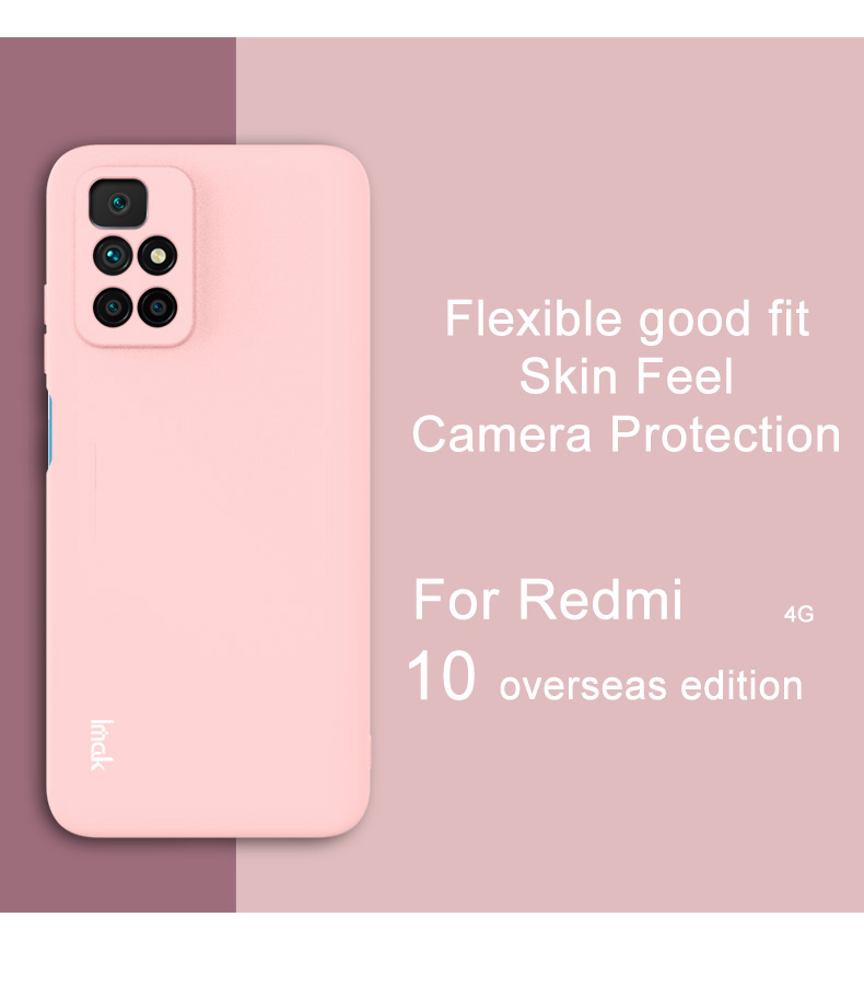 IMAK Uc-2-серия Красочная Мягкая TPU Slim Fit Protection Cover Для Xiaomi Redmi Примечание 11 4G (MediaTek)/10 4G (2021)/10 2022 4G/10 Prime - Розовый