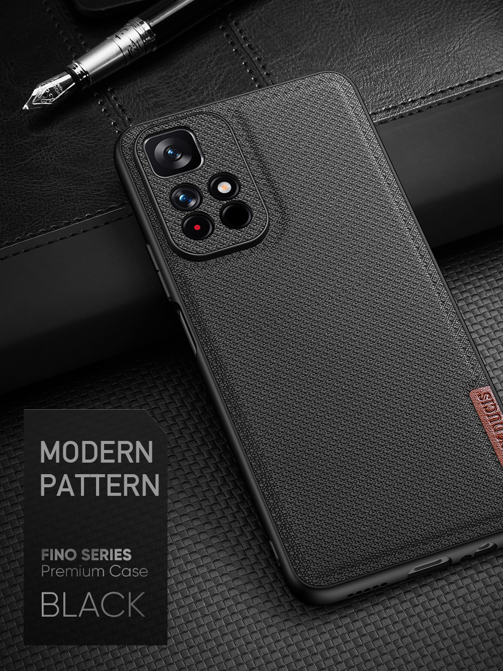 Dux Ducis Fino Series Series Hybrid Heavy Duty TPU+PC+PVC+Nylon Ant-scratch Protective Для Xiaomi Poco M4 Pro 5G/Redmi Примечание 11 5G (китай) (mediatek)/redmi Примечание 11t 5G/Redmi Note 11S 5G - Армейский Зеленый