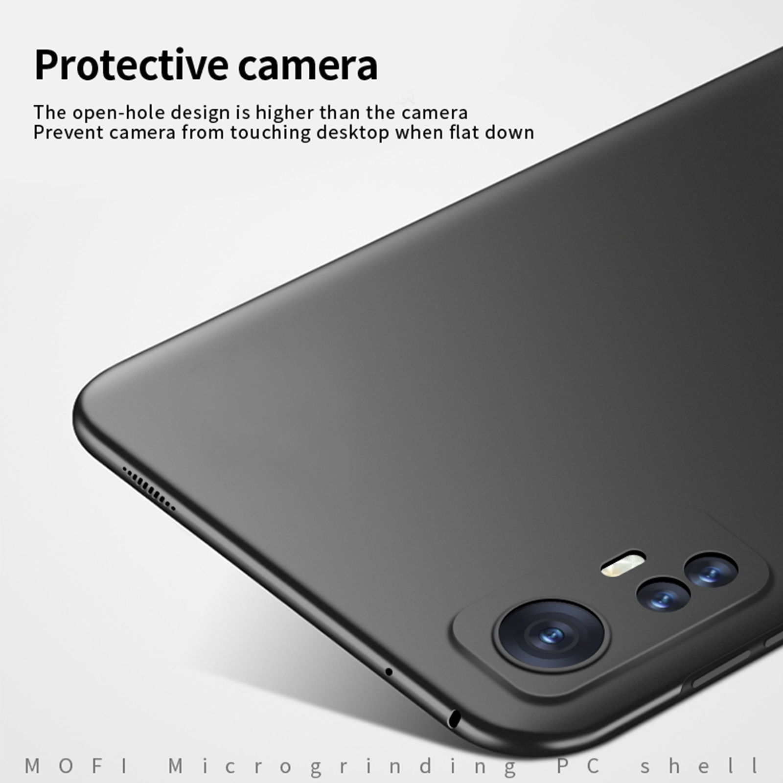 Mofi JK-1 Shield Hard PC Case Para Xiaomi 12 Pro 5G/12S Pro 5G/12 Pro (dimensidad) 5g, Cubierta de Teléfono Móvil Bien Protegido de Superficie Mate - Negro