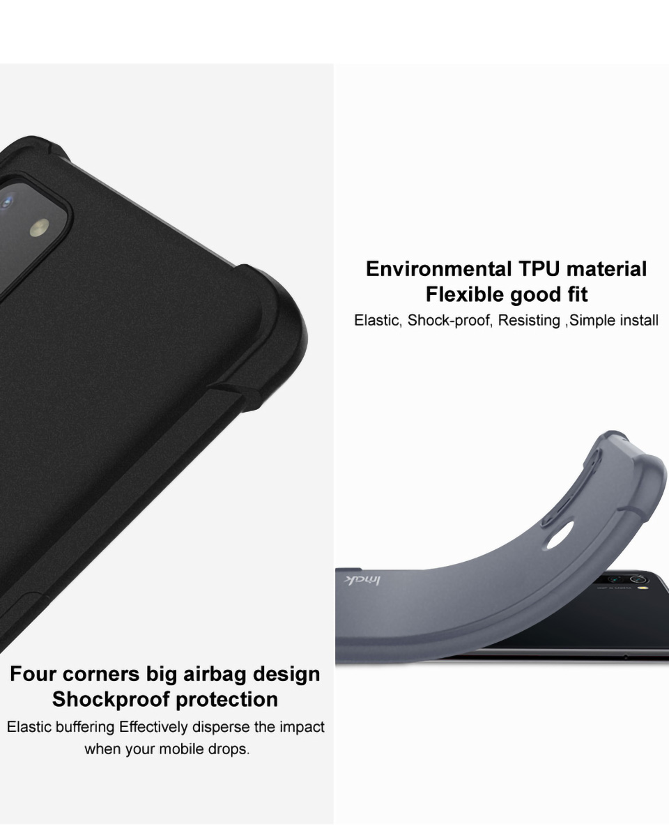 IMAK Per Xiaomi 12 5g/12x 5G/12S 5G Texture Opache Inclini Anti-Fall Airbag TPU Airbag TPU Custodia Con Protezione Dello Schermo - Nero