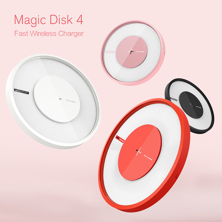 NILLKIN Magic Disk VI Wireless Charging Pad with Colorful LED Light for Samsung S8/S8 Plus, Note 8 Etc. (Not Support FOD Function) - Black