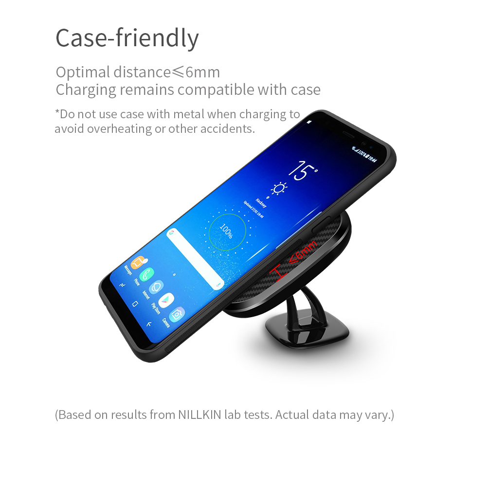 NILLKIN Car Magnetic Wireless Charger Suction Phone Holder for iPhone X/8 Plus/8 - C Style