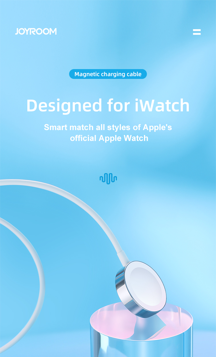 Joyroom S-IW001 Ben Series Câble de Chargement Magnétique Pour la Série Iwatch Apple Watch 4/3/2/1 - Blanche