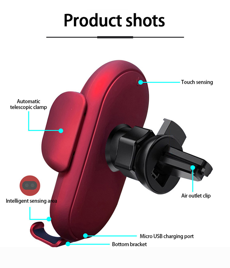 S11 Inducción Inducción Inalámbrica Inalámbrica Rápida Estación De Carga Giratoria De 360 ​​grados Con Soporte De Soporte De Teléfono De Ventilación De Aire Para Teléfonos Móviles - Amarillo