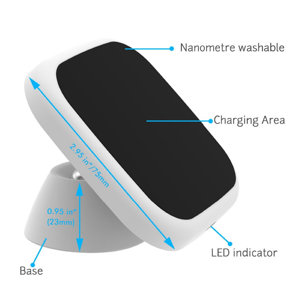 Qi Standard Wireless Charger Car Dashboard Holder for iPhone 8/8 Plus/Samsung Galaxy S7 edge / S7 - White-2