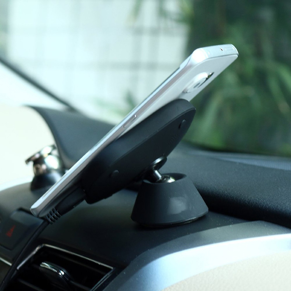 Qi Standard Wireless Charger Car Dashboard Holder for iPhone 8/8 Plus/Samsung Galaxy S7 edge / S7 - White-6