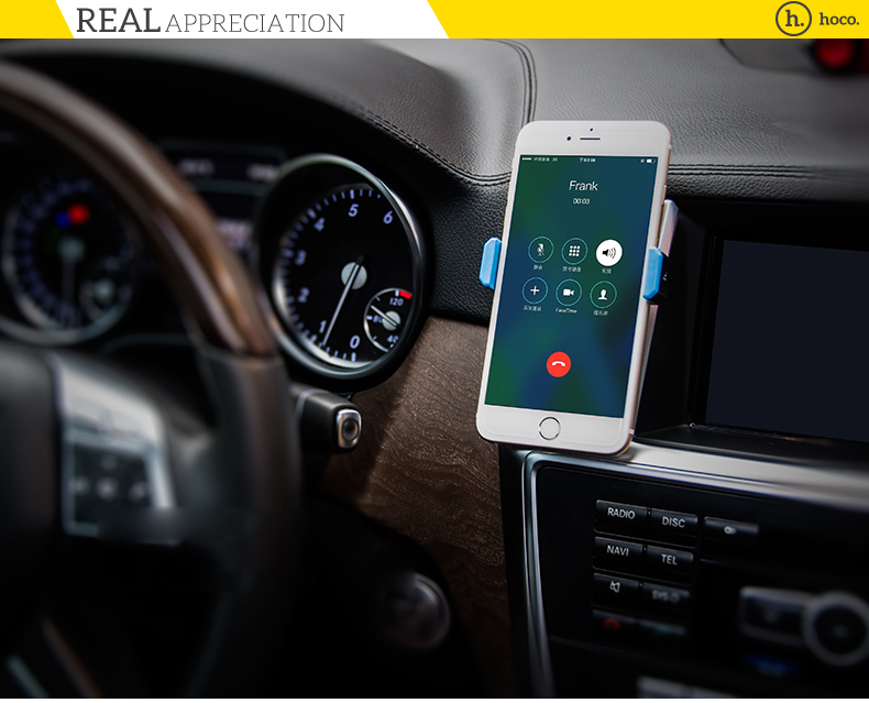 HOCO CPH01 Воздушный Вент 360 Градусов Автомобильный Телефон Держатель Телефона - Чернить