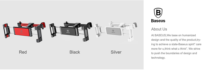 Baseus Auto Auto-Kopfstützenhalterung-Halterung Verstellbarer Rücksitz-Telefonhalter Kompatibel Mit 4,2-12.9 "Mobiltelefone / Tablets - Schwarz