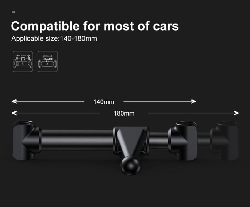 Baseus Auto Auto-Kopfstützenhalterung-Halterung Verstellbarer Rücksitz-Telefonhalter Kompatibel Mit 4,2-12.9 "Mobiltelefone / Tablets - Schwarz