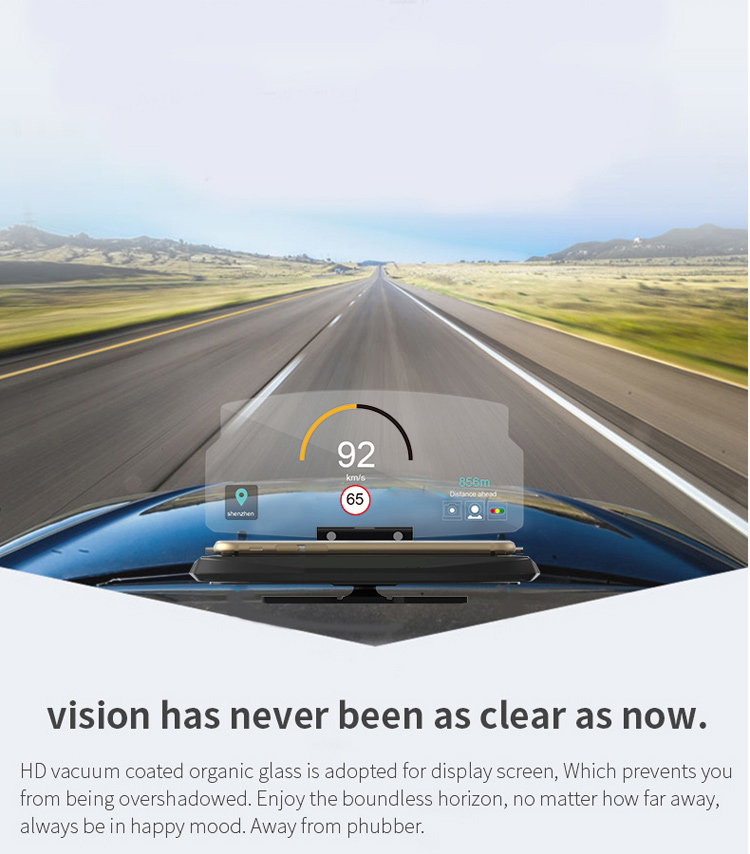 Universal Auto Head Up Display GPS Navigation Bild Reflektor Auto HUD Halter Halterung - Blau