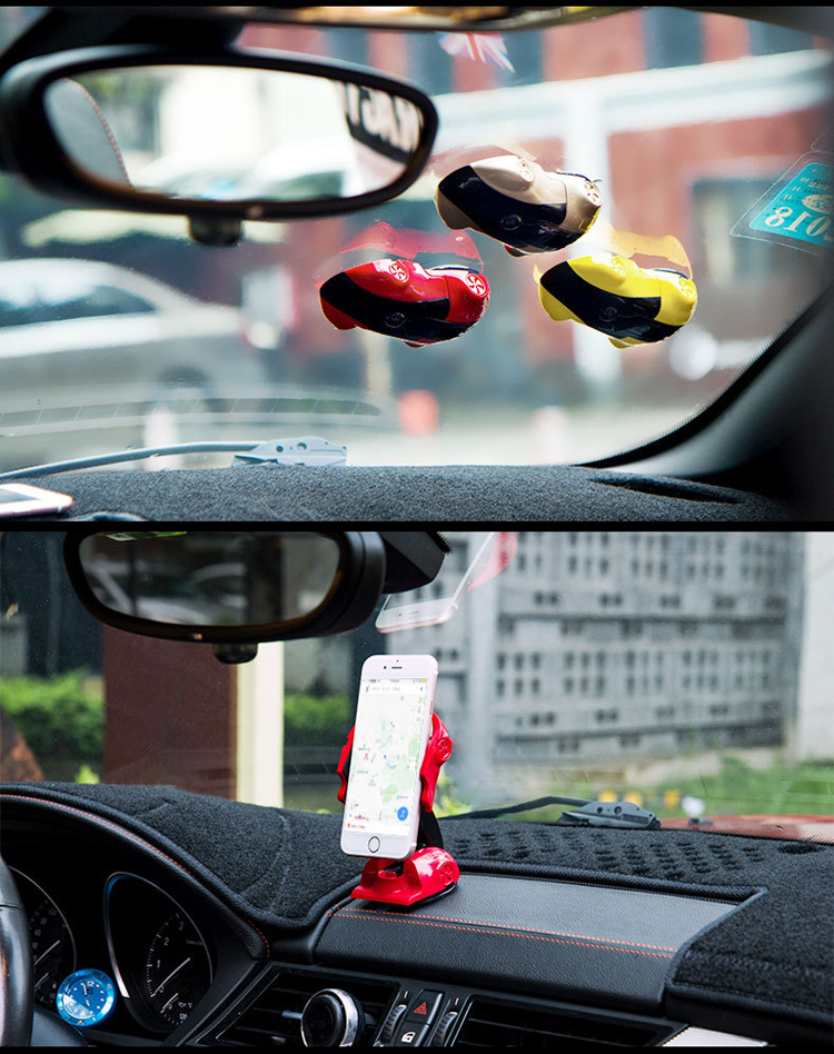  Sports Car Shape Universal Clasp Holder Car Mount Holder for iPhone Samsung Huawei etc - Black 