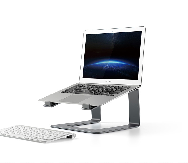 UPERGO AP-9 Aluminiumlegierung Laptop Desk Notebook Stand Computertisch Flachhalter Erhöhte Kühlraumhalterung - Silber-