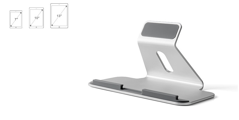 Aleación de Aluminio UPERGO AP-7D Stand de Cableta de 7-13 Pulgas 60 Grados Angle de Disipación de Calor Base de Carga Para Ipad - Plata