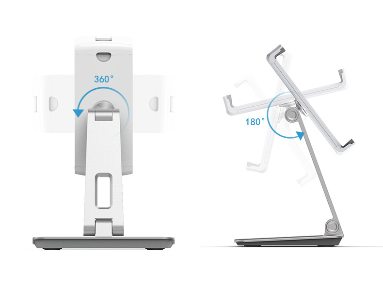 UPERGO AP-7X Universal 4 ~ 14 Pulgadas Aleación de Aluminio 360 ° Cotizante de Escritorio de Escritorio Topeador de Teléfonos - Plata
