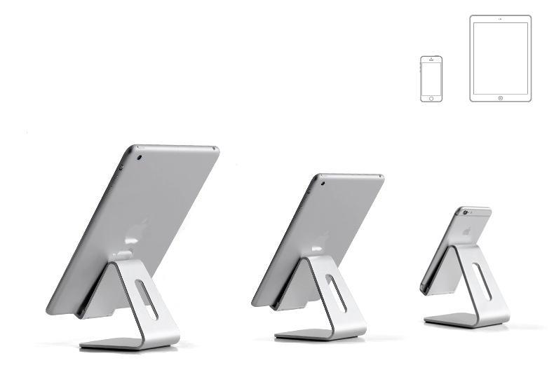 UPERGO AP-4S Aluminium Tablet Alliag Tablet Burange Stand Pour Pour Iphone Ipad Ipad Samsung Etc. - le Noir