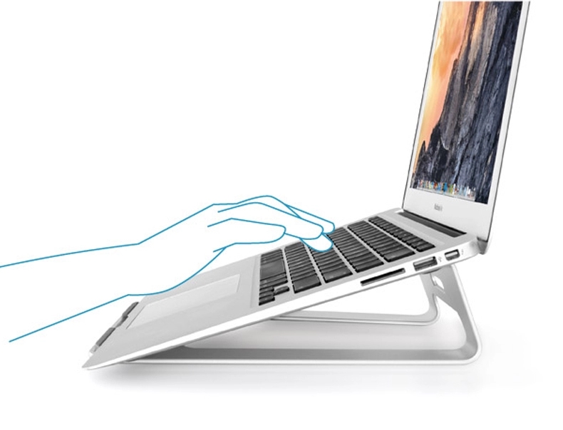 UPERGO Alluminum Alluminio Macbook Notebook Ipad Base di Raffreddamento Piatto - D'argento