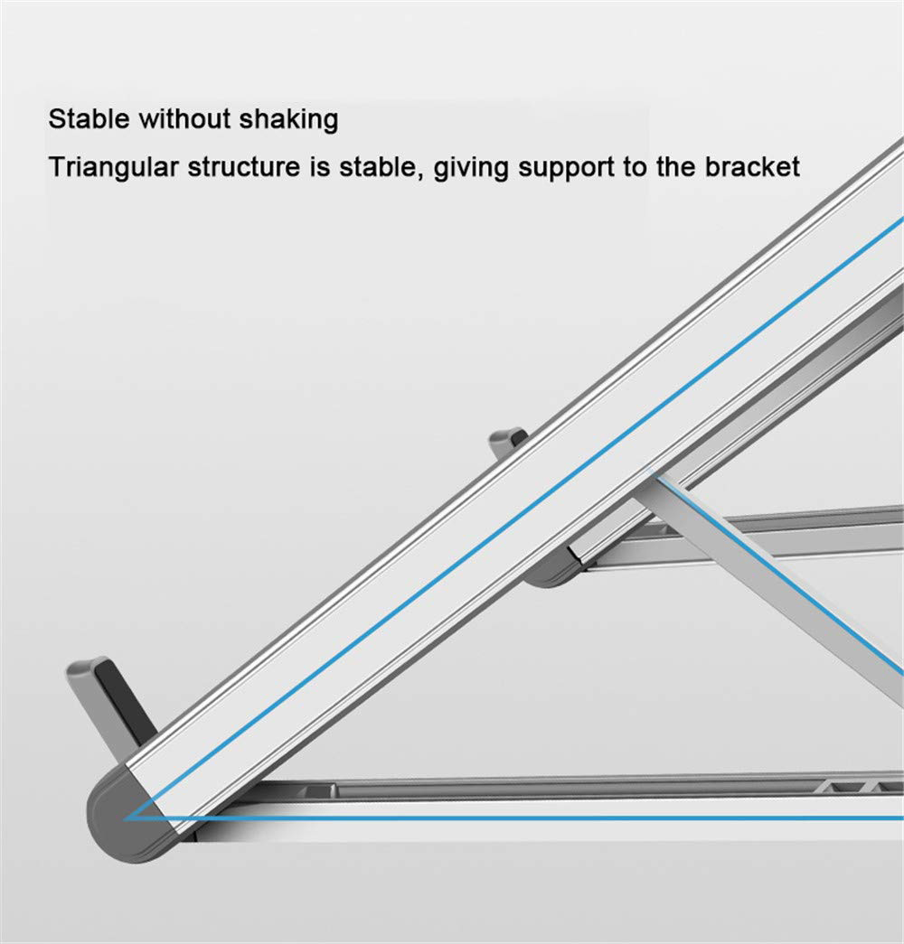 Disipación de Calor Portátil de Aleación de Aluminio Soporte Para Computadora Portátil Plegable de Cuaderno Ajustable - Plata