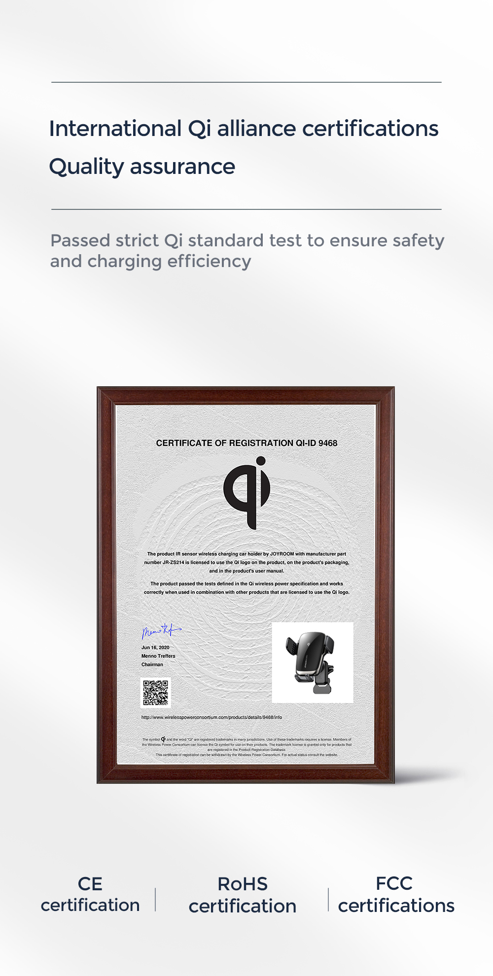 JOYROOM JR-ZS248 Intelligent Self-aligning 15W Quick Charge Qi Wireless Car Charger - CD Version-8