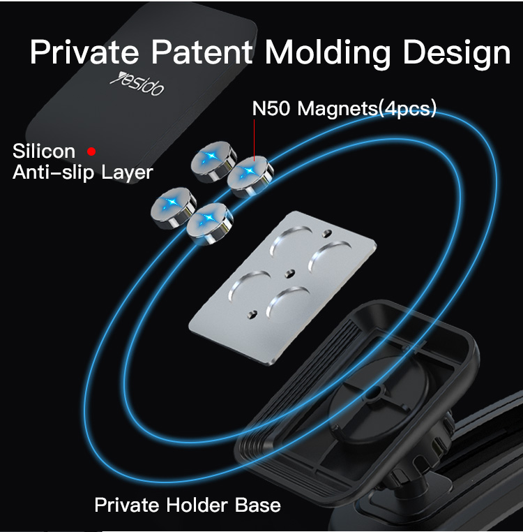 Yesido C107 Montagem do Telefone Magnetic Magnetic 360 ° Rotativo Planejador de Telefone do Telefone