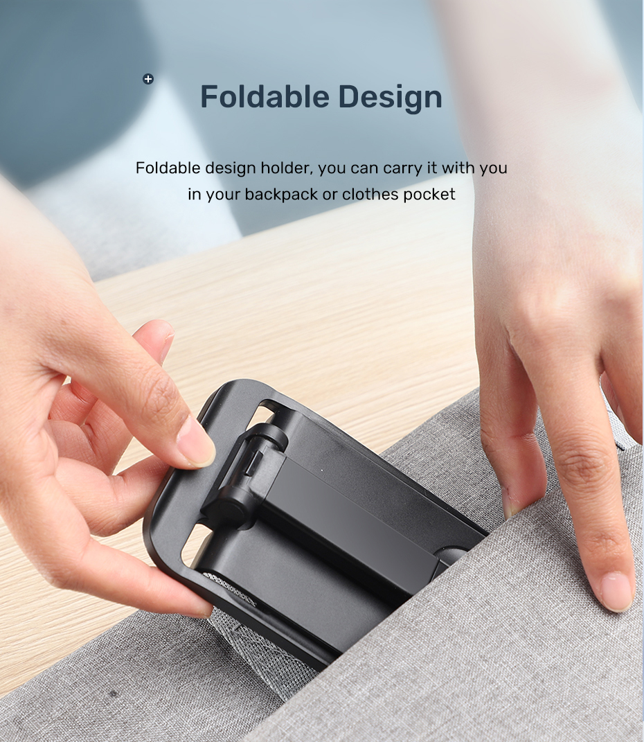 Topk D10 Pliable Pliable Angle Réglable De Téléphone Portable Support Support Support Support Support De Bureau - Noir