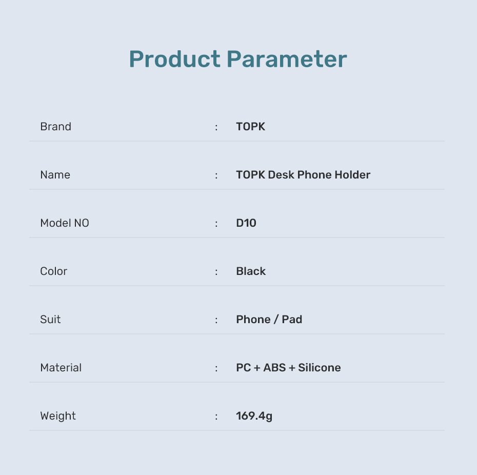 Staffa Del Supporto Del Supporto Del Supporto Del Supporto Del Tablet Del Telefono Mobile Del Telefono Cellulare Allungabile Dell Angolo Mobile Allungabile Di Topk D10 - Bianca