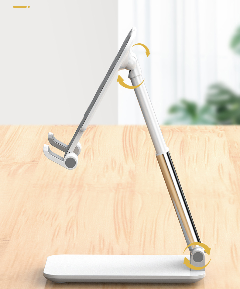 CCT4 Plus Desktop Phone Holder with Telescopic Height Folding Tablet Bracket Table Stand-3