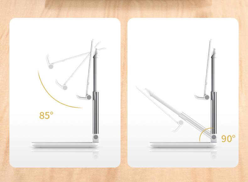 CCT4 Plus Desktop Phone Holder with Telescopic Height Folding Tablet Bracket Table Stand-4
