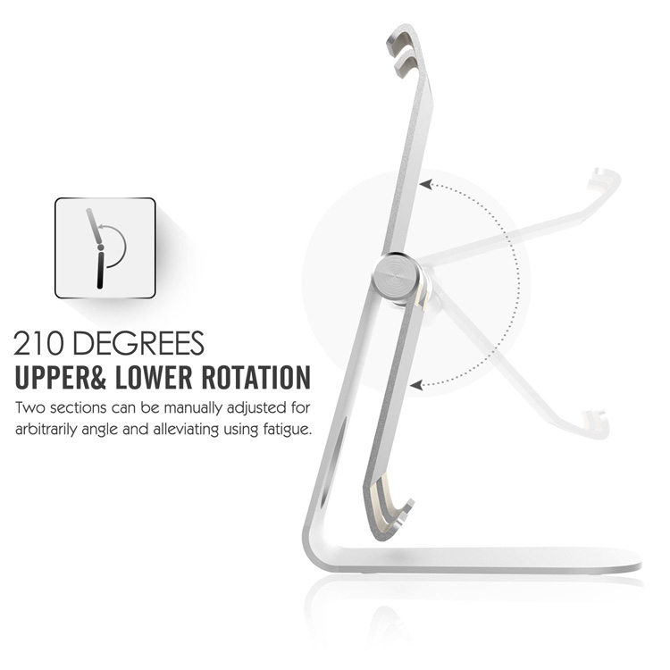 Berceau de Support de Support de Bureau Rotatif en Alliage en Alliage en Aluminium Pour Ipad Pro / Ipad Air 2 - Couleur Argent