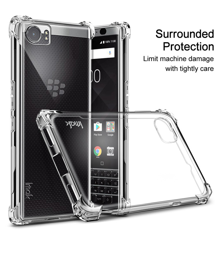 Imak Silky Anti-drop TPU Mobile Shell + Screen Protector Película Para BlackBerry Keyone / DTEK70 - Transparente