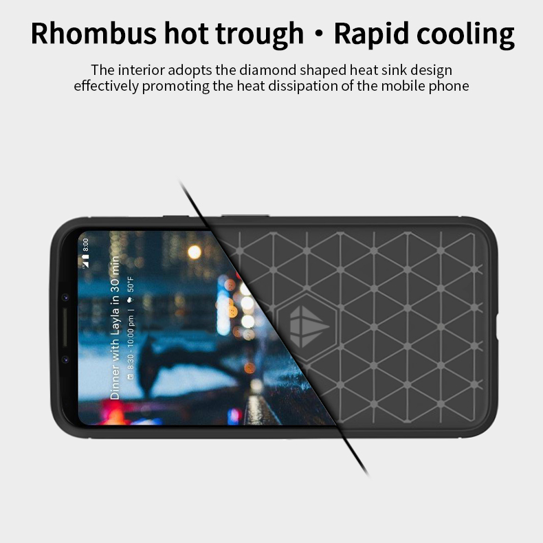 MOFI Texture en Fibre de Carbone Case TPU Brossée Pour Google Pixel 4 - le Noir