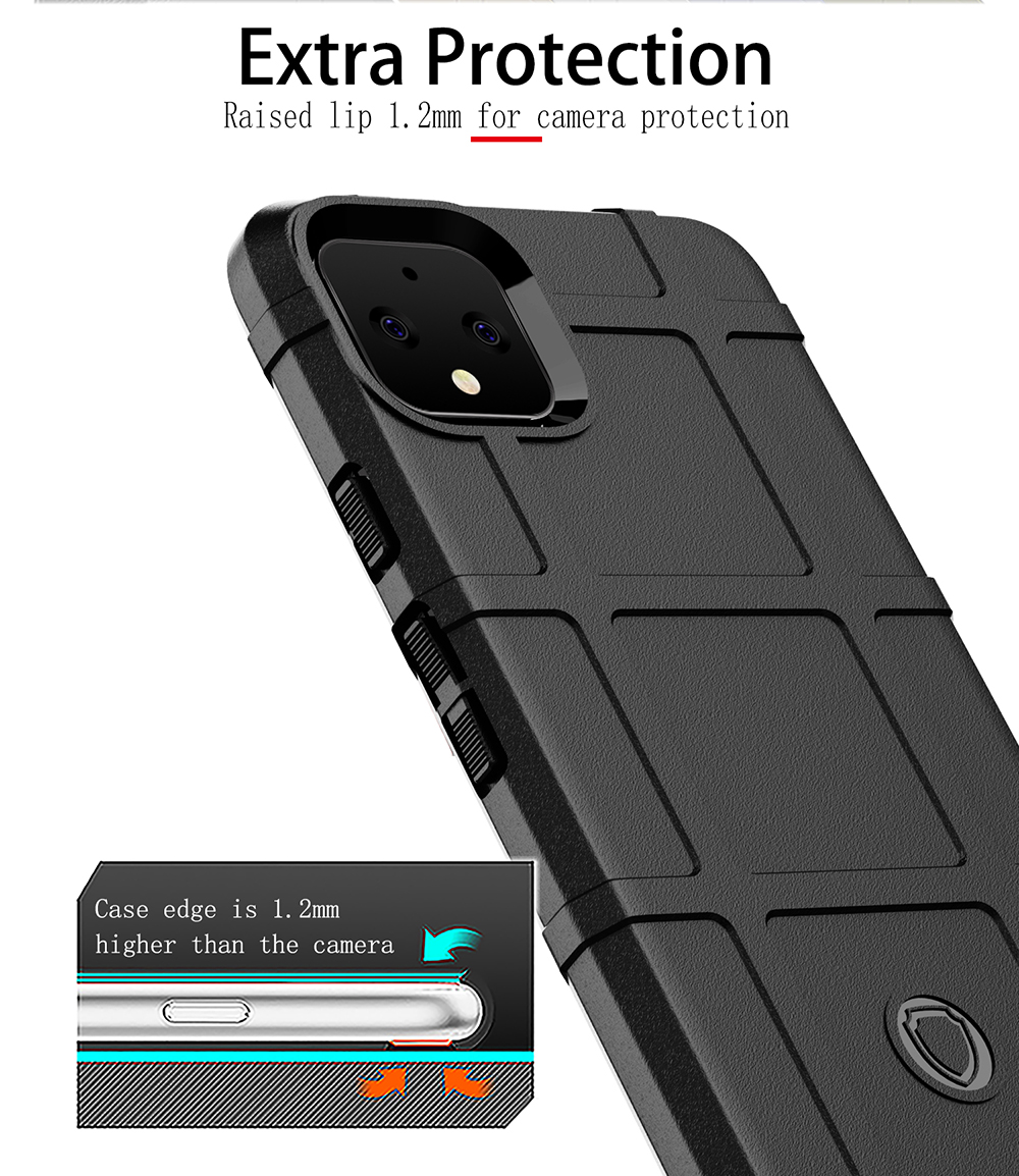 Shock-robuste a Prova di Texture Quadrate a Griglia Quadrata TPU Custodia Protettiva Per Telefono Per Google Pixel 4 XL - Blu