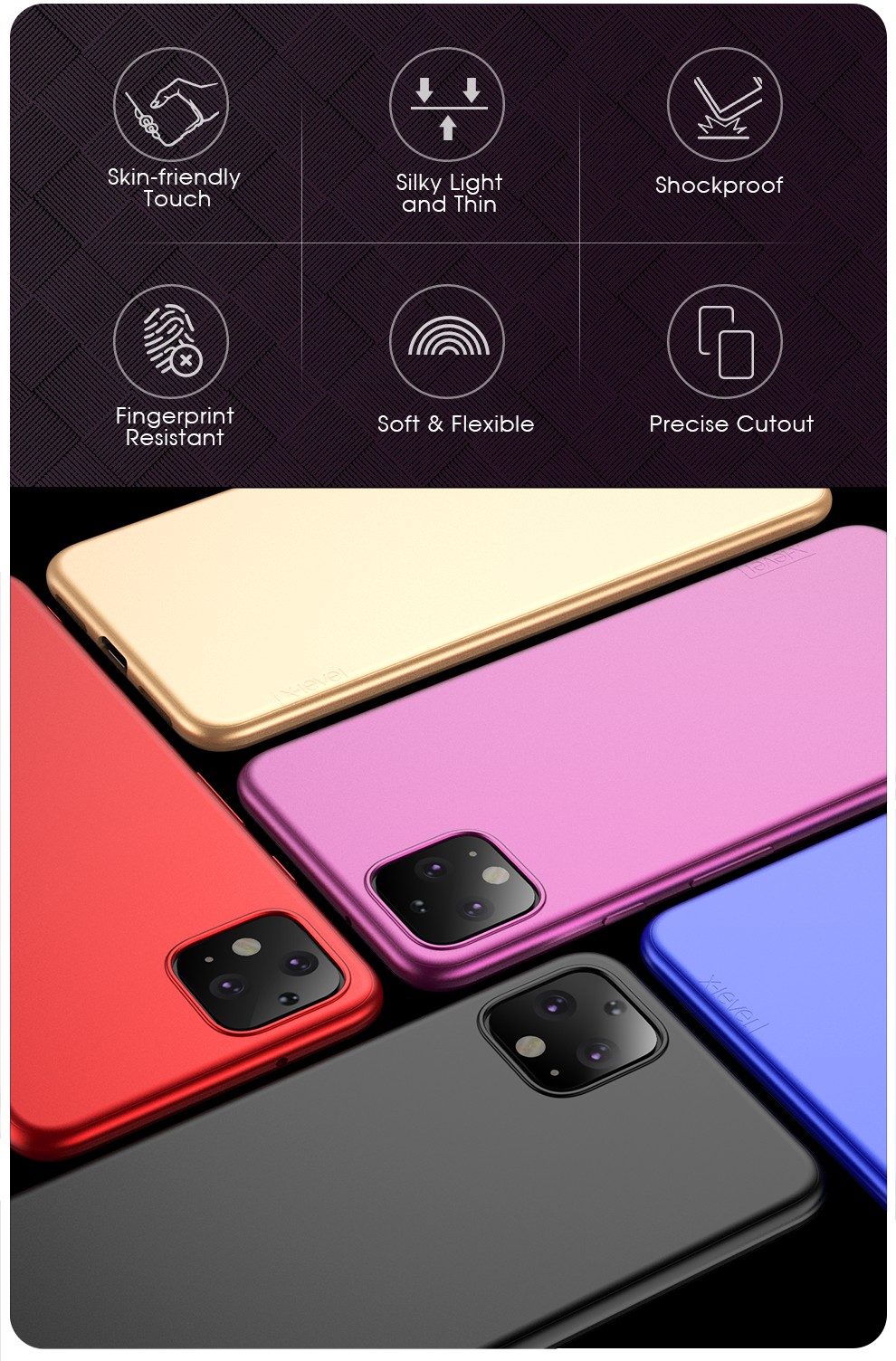 X-level Guardian-serie Für Google Pixel 4 xl Hochwertige Matte Weiche Tpu-telefonhülle - Weinrot