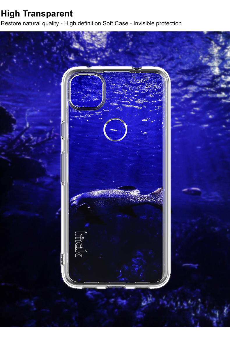 IMAK UX-5 Série Soft Case Transparent TPU Super Slim Back Téléphone Back Téléphone Pour Google Pixel 4a