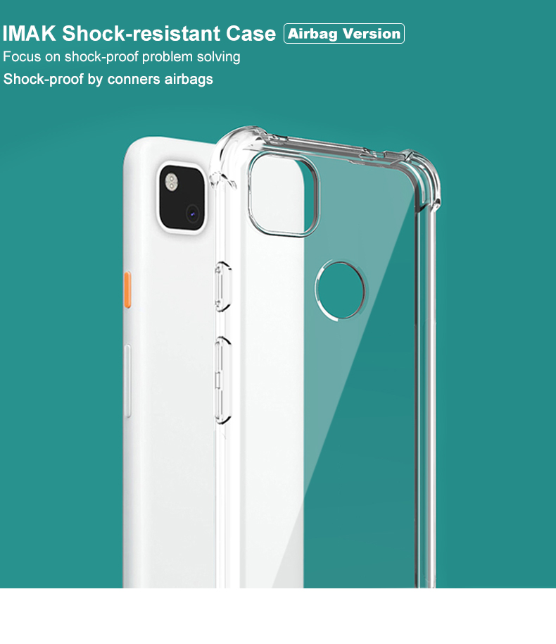 Imak Silky Anti-drop TPU Case + Película Protector de Pantalla Para Google Pixel 4a - Gris