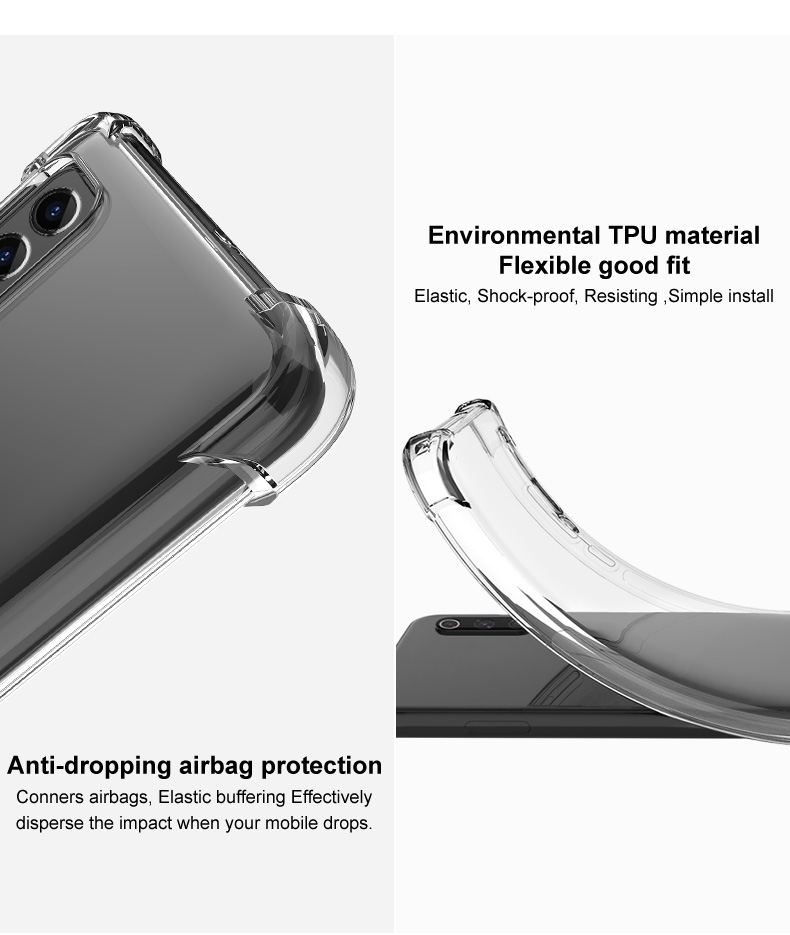 Imak Silky Anti-drop TPU Case + Película Protector de Pantalla Para Google Pixel 4a - Gris