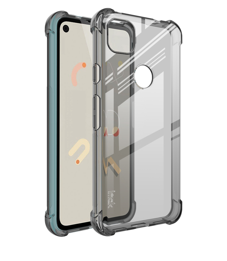 Imak Silky Anti-drop TPU Case + Película Protector de Pantalla Para Google Pixel 4a - Gris