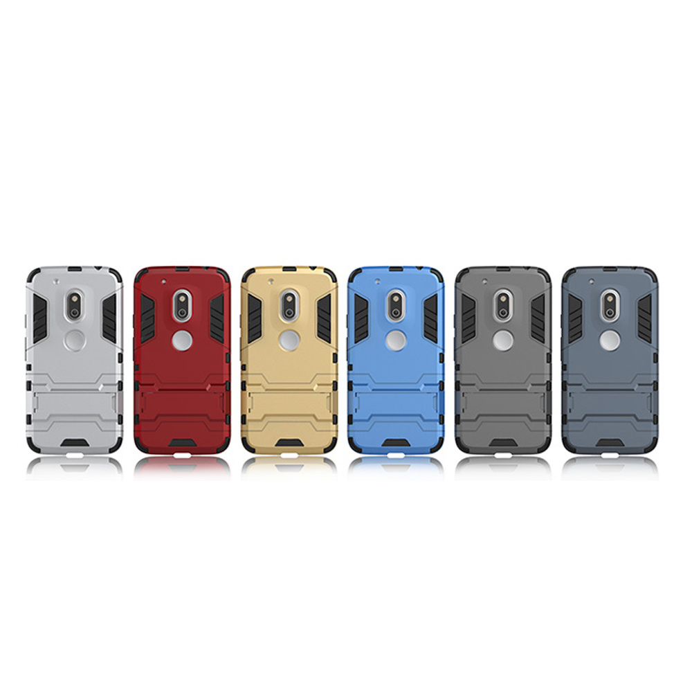 PC TPU Hybrid Back Shell for Motorola Moto G4 Play with Kickstand - Baby Blue-3