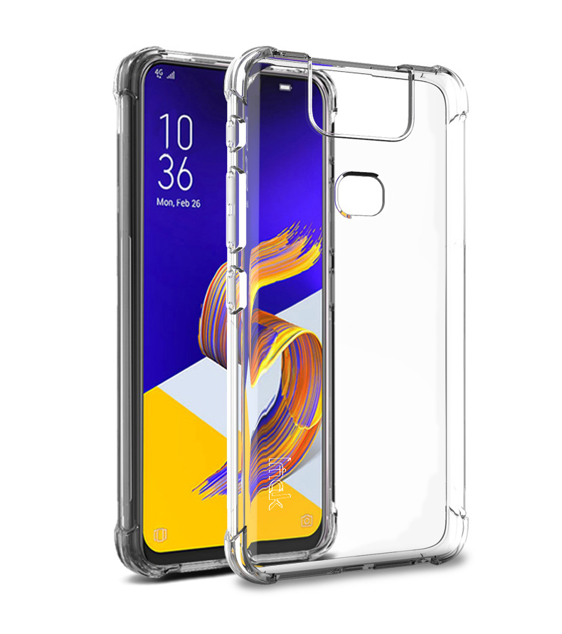 IMAK Silky Anti-drop Soft TPU Phone Cover + Bildschirmschutzfilm Für Asus Zenfone 6 ZS630KL - Matt-schwarz