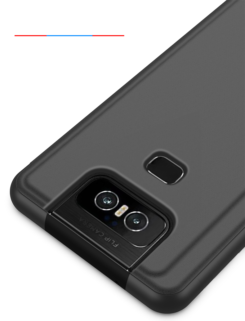 Ansicht Fensterspiegel Oberflächenleder Flip Case Für Asus Zenfone 6 ZS630KL - Lila