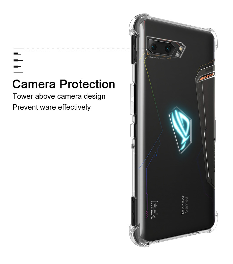 IMAK Para Asus Rog Telefone II ZS660KL TPU Cover + Filme de Tela à Prova de Explosão - Preto Fosco