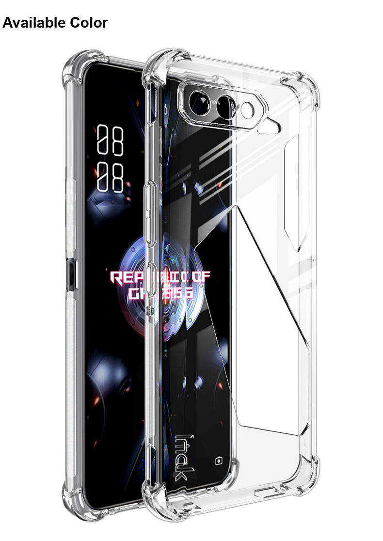 Case TPU Flexible Bien Protegido de IMAK Con Protector de Pantalla de Alta Transparencia Para el Teléfono Asus ROG 5/5 Pro/5 Ultimate - Transparente