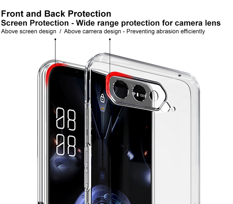 Série IMAK UX-5 TRANSPARENT CASE PLEINIBLE DE TPU DÉPÉDIÉ POUR ASUS ROG Téléphone 5